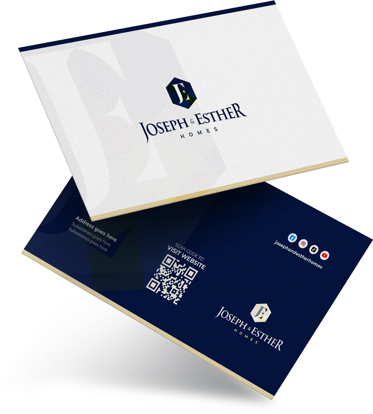 J&E Homes business card